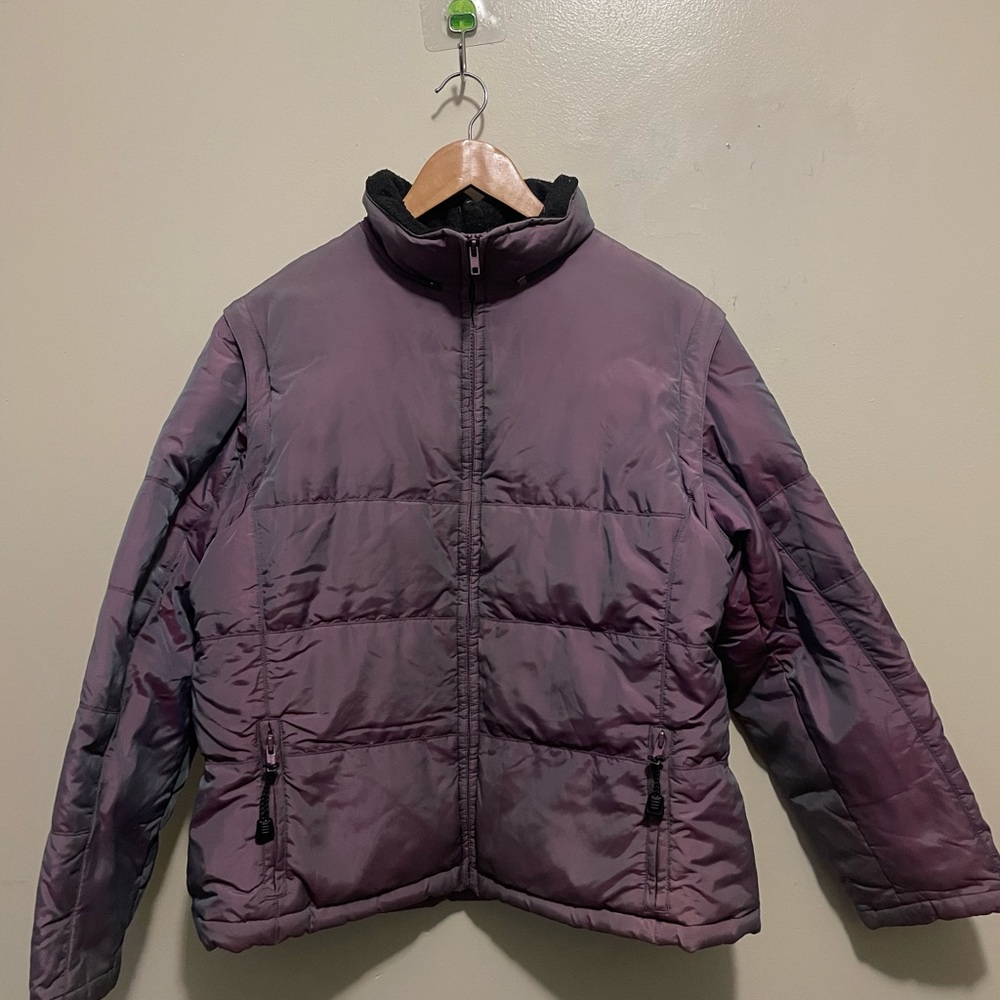 Iridescent Purple Puffer Jacket